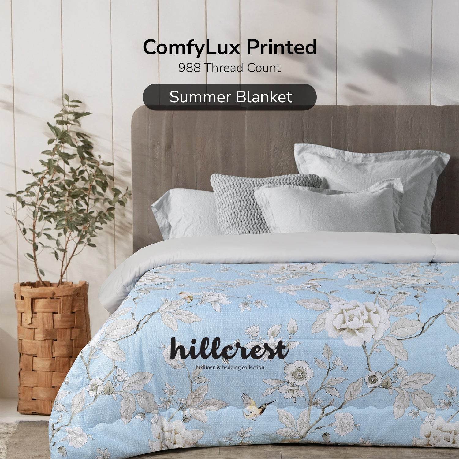 Hillcrest I ComfyLux Printed I 988TC I Summer Blanket (Online Exclusive)