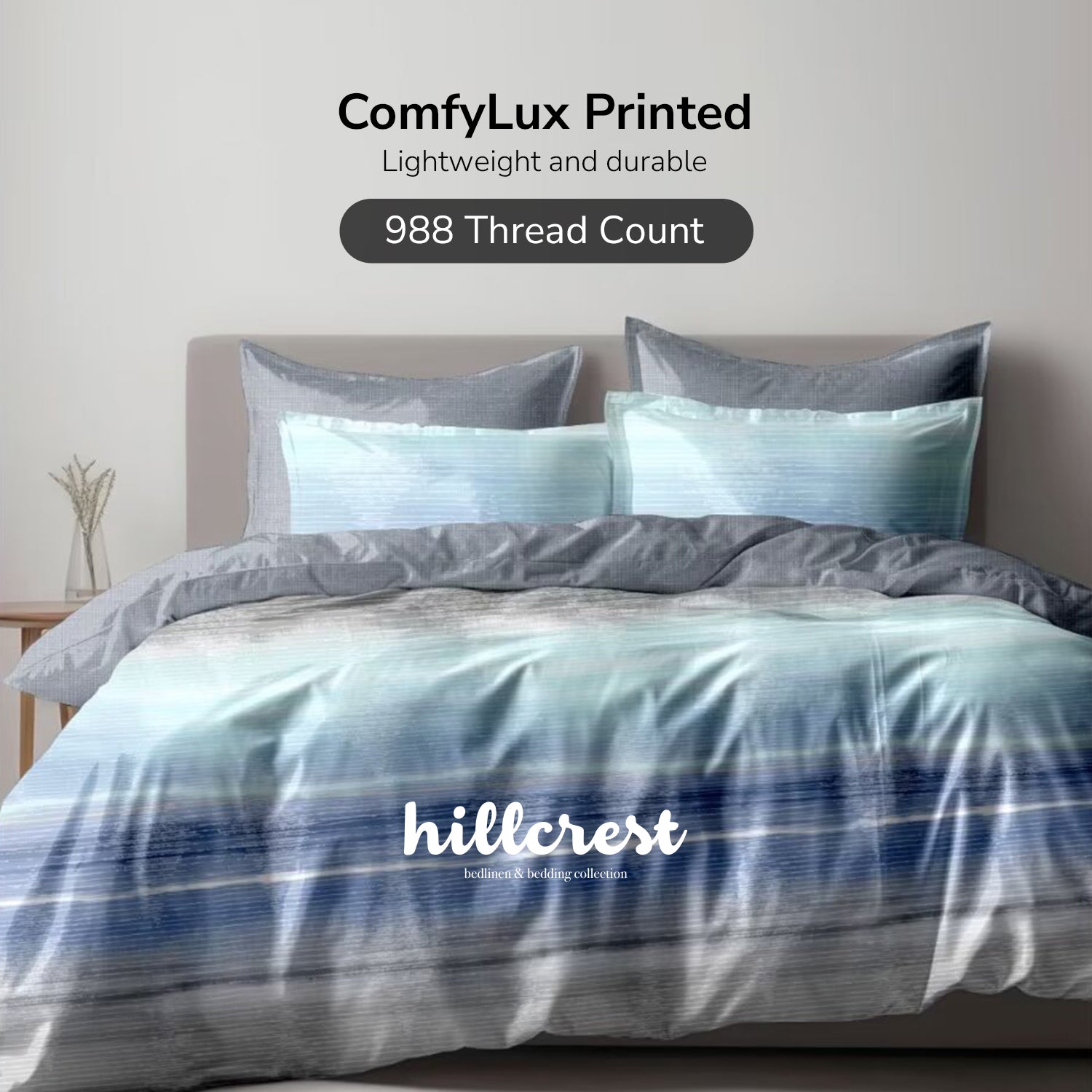 Hillcrest I Group B ComfyLux Printed Microfiber I 988TC I Fitted Sheet Set I Summer Blanket I No Quilt Cover - Health