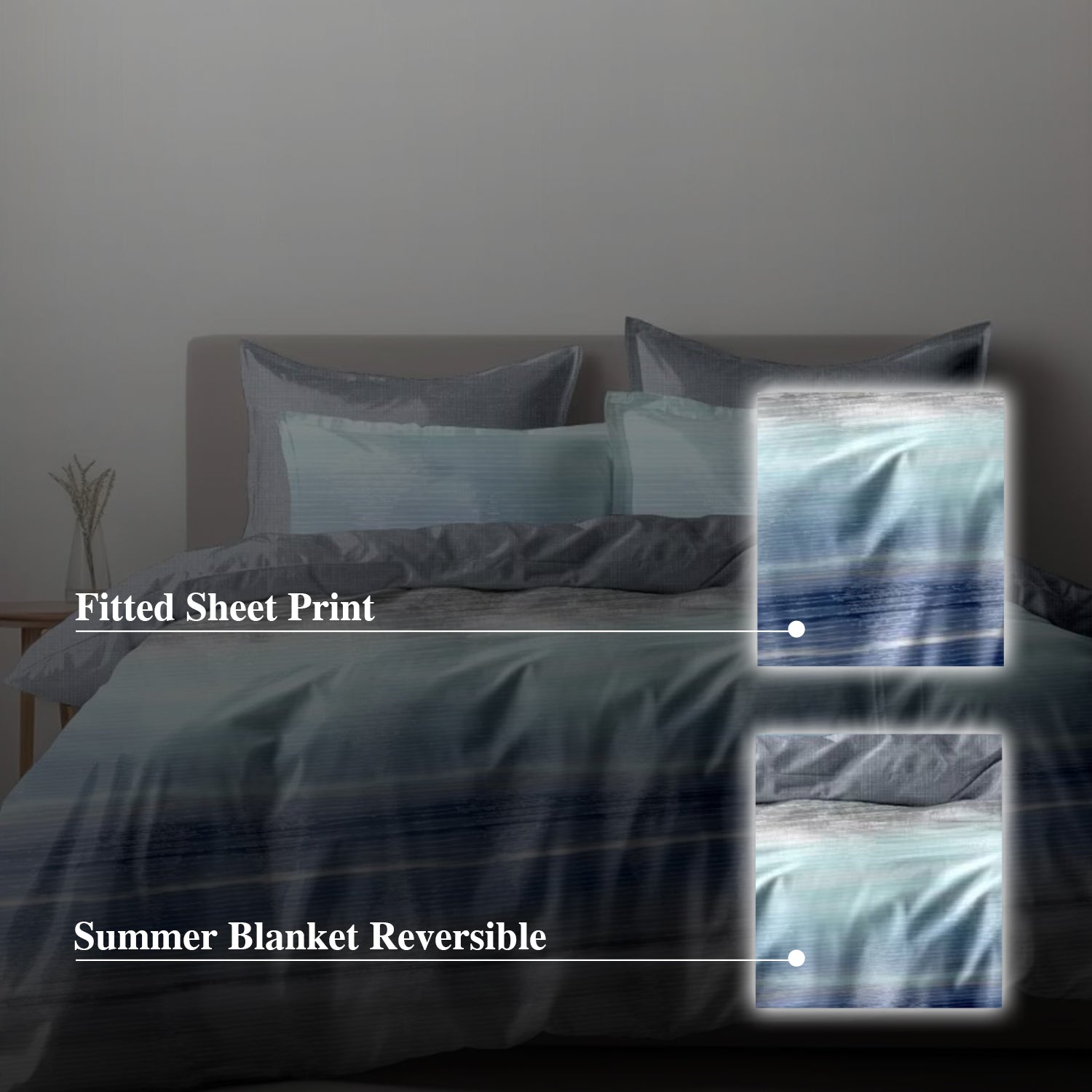 Hillcrest I Group B ComfyLux Printed Microfiber I 988TC I Fitted Sheet Set I Summer Blanket I No Quilt Cover - Health