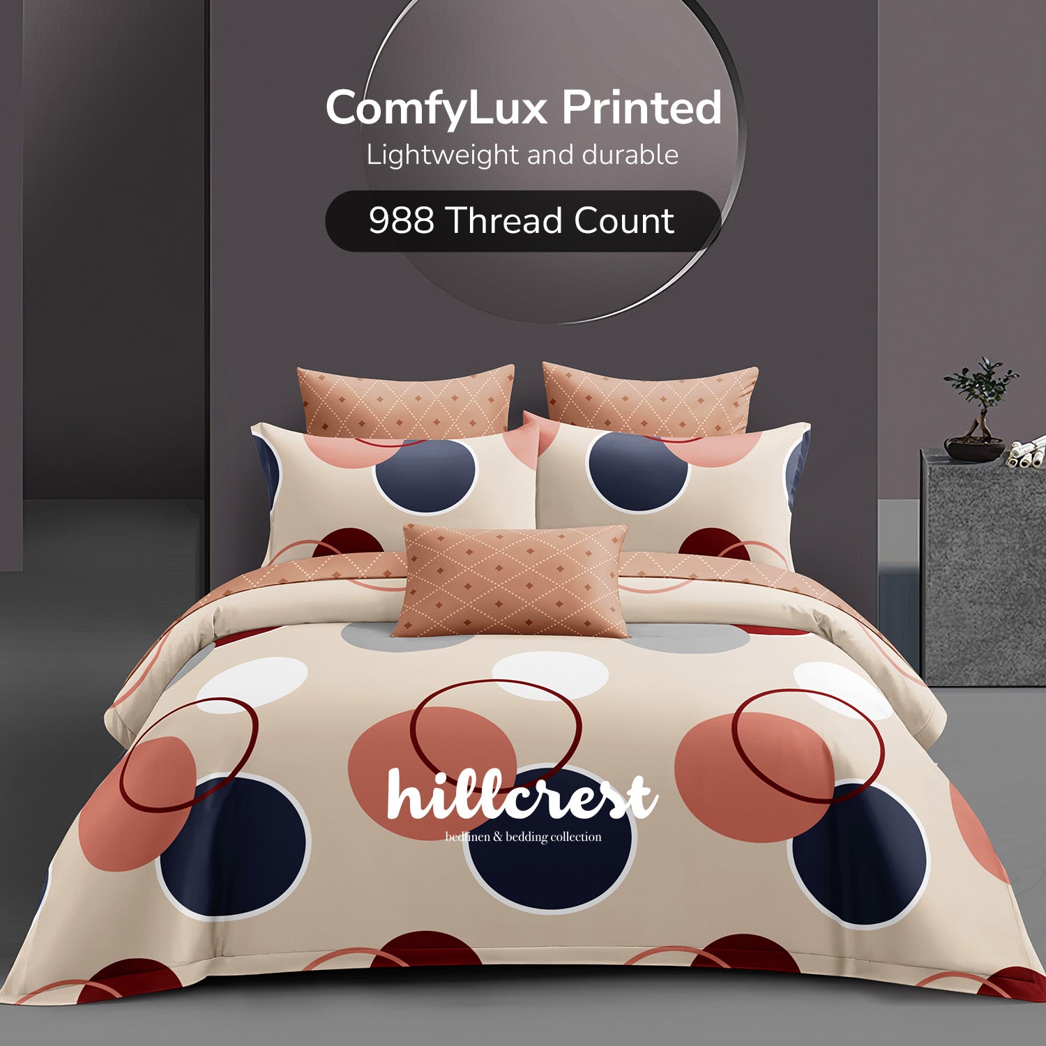 Hillcrest I 988TC ComfyLux I Printed Fitted Sheet Set - Harmony