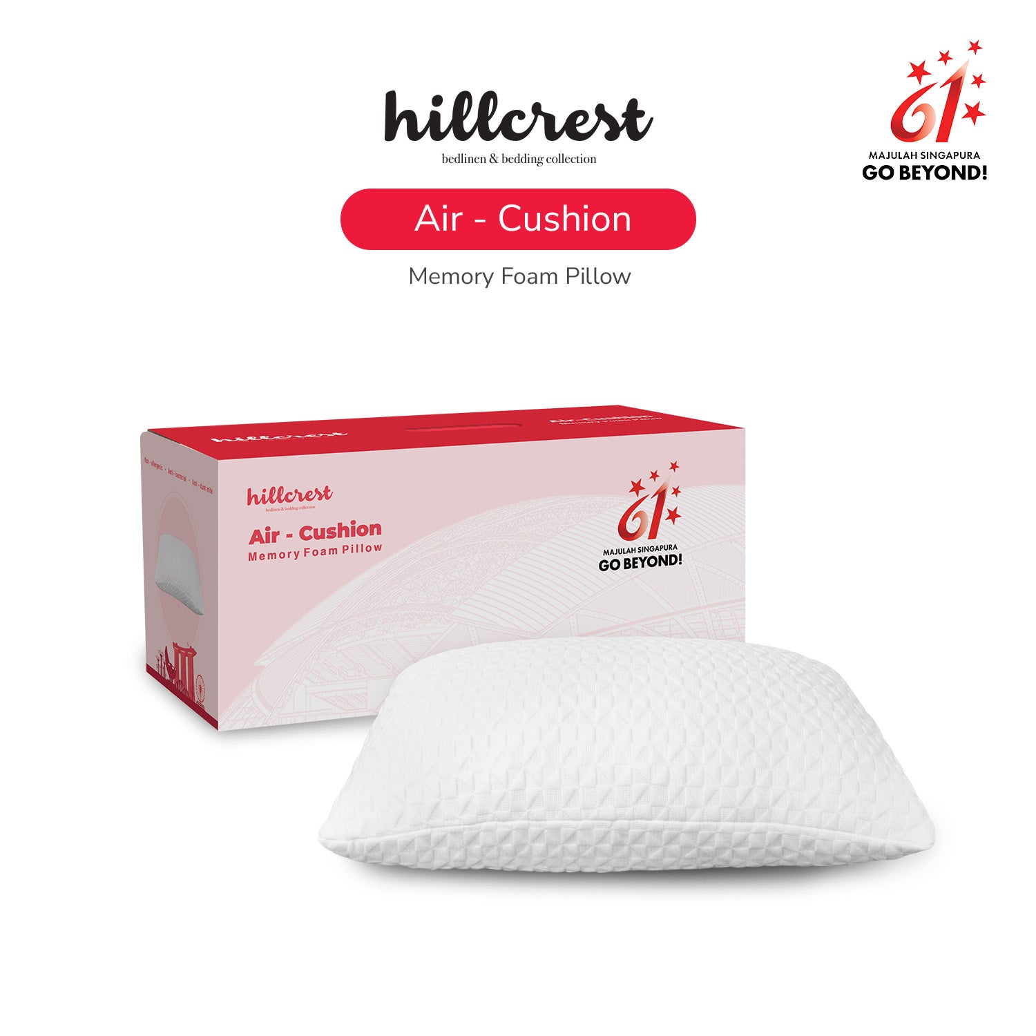 Hillcrest SG61 Air Cushion Gusset Foam Pillow Breathable Ergonomic Support