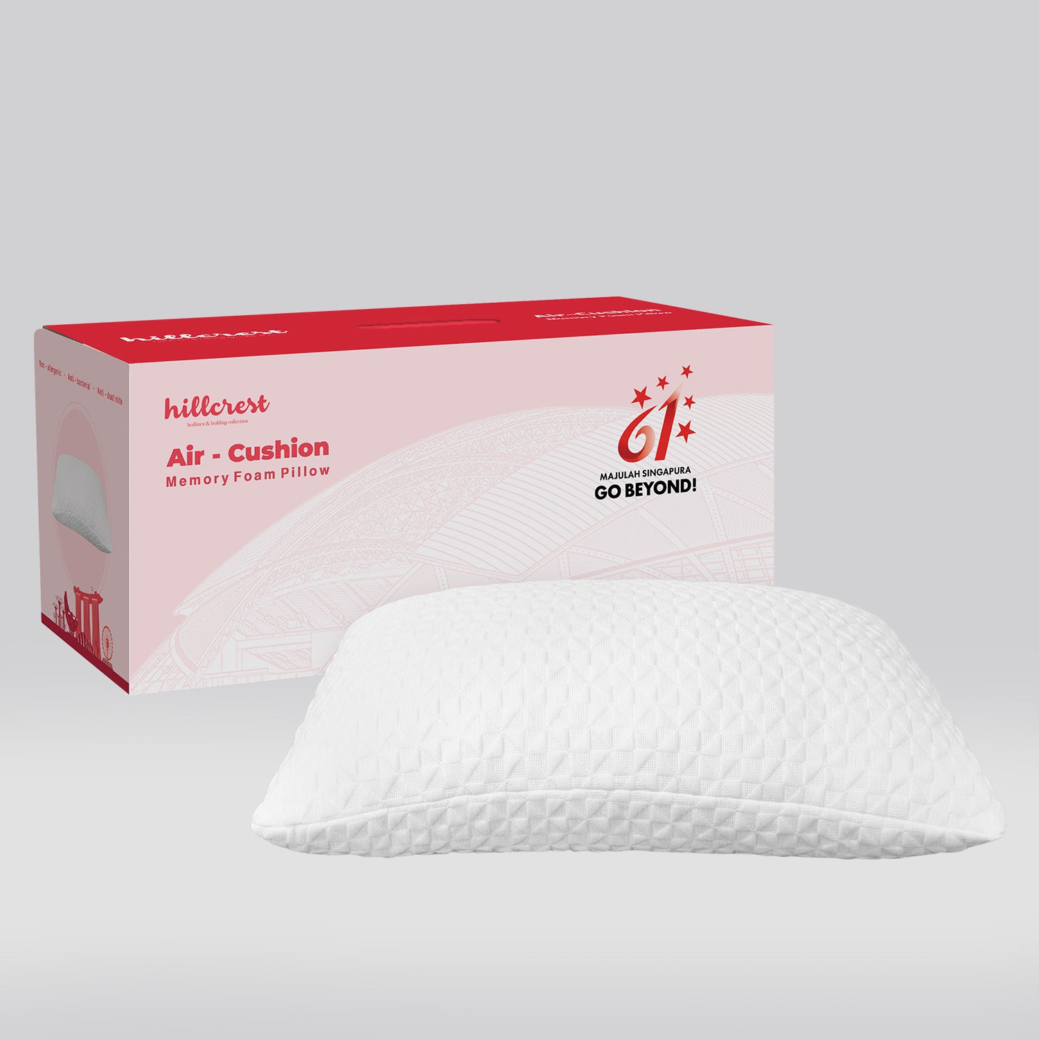Hillcrest SG61 Air Cushion Gusset Foam Pillow Breathable Ergonomic Support