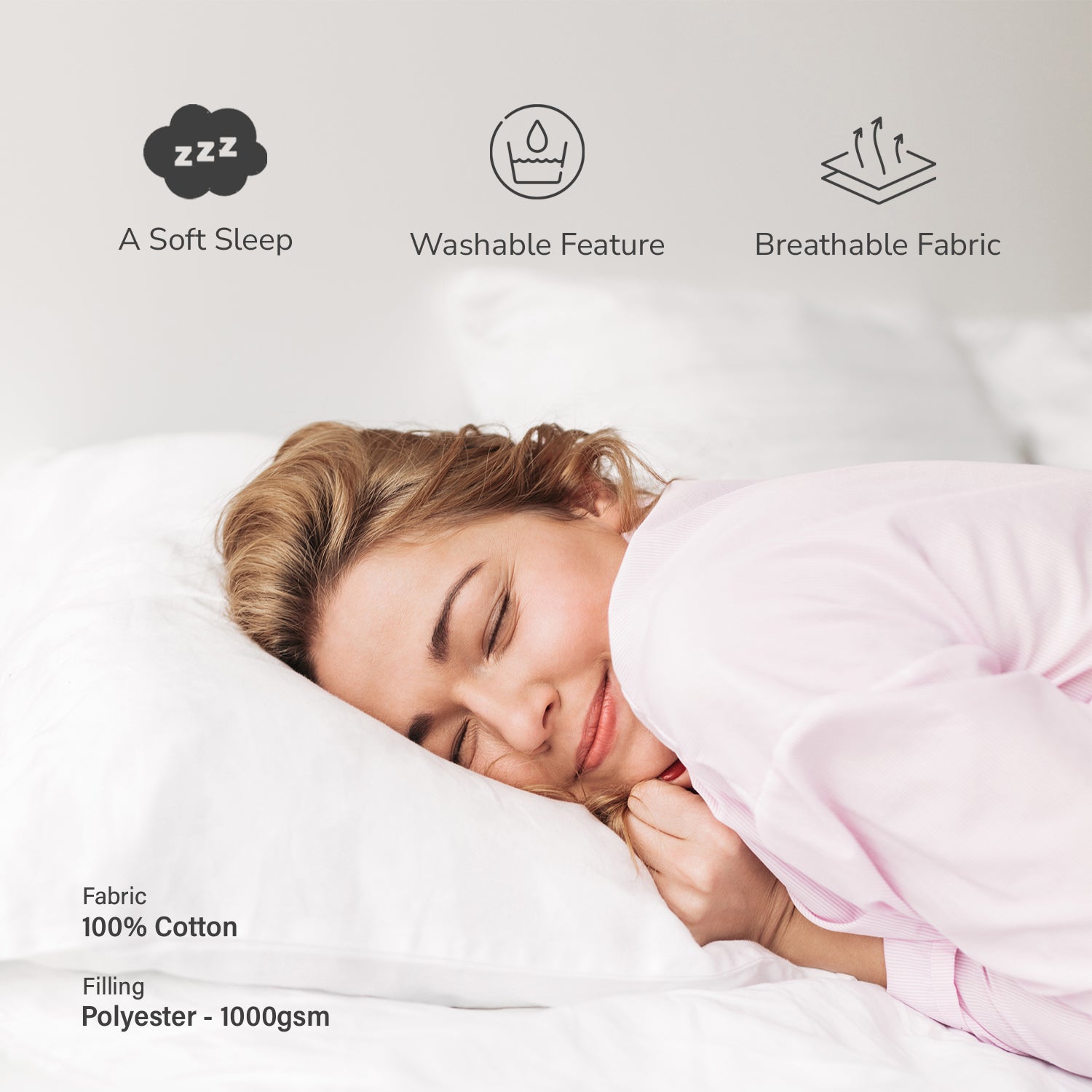 Intero Cotty Vacuum Packed Luxury Fiber/Loft Pillow