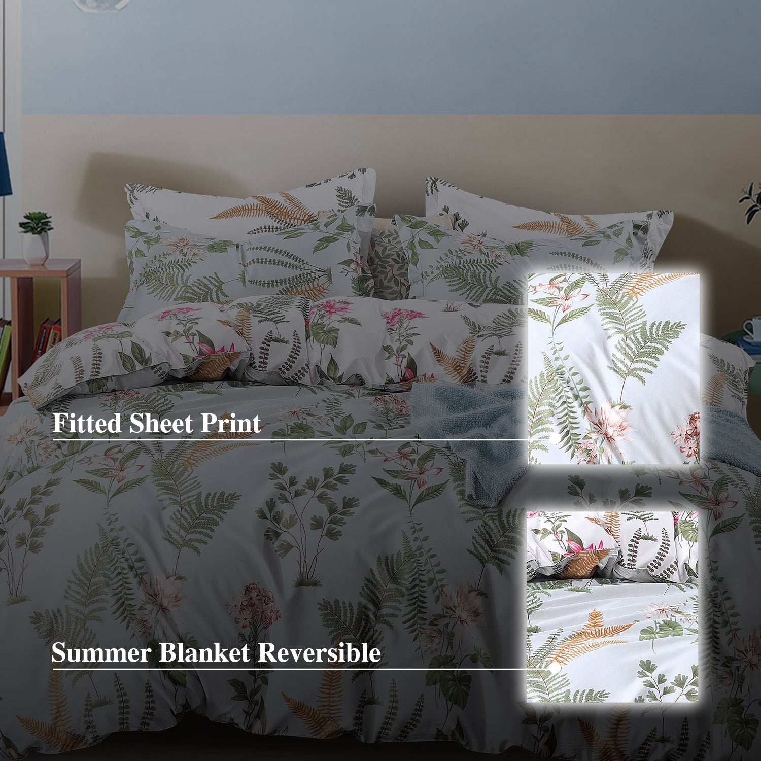 Hillcrest I Group A ComfyLux Printed Microfiber I 988TC I Fitted Sheet Set I Summer Blanket I No Quilt Cover - Joy