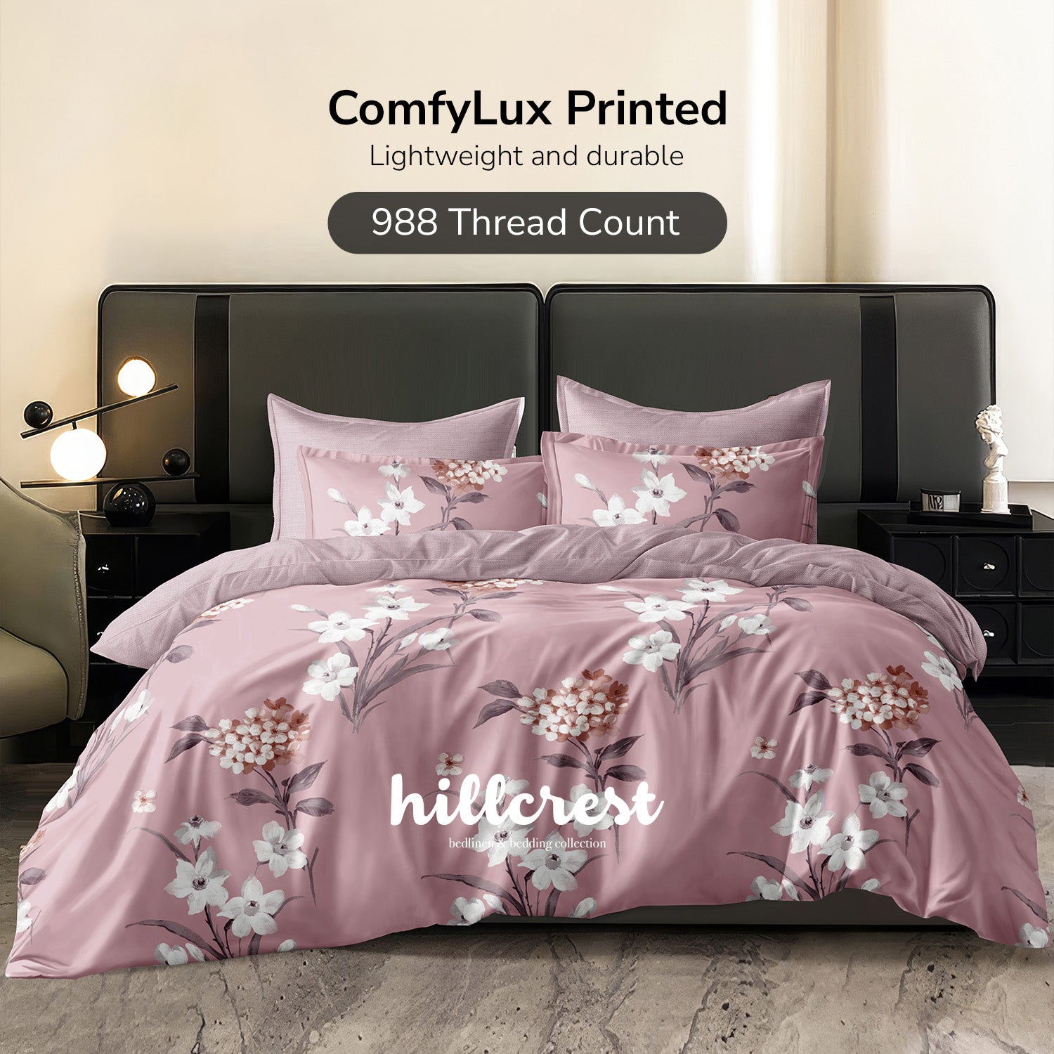 Hillcrest I 988TC ComfyLux I Printed Fitted Sheet Set - Joyous
