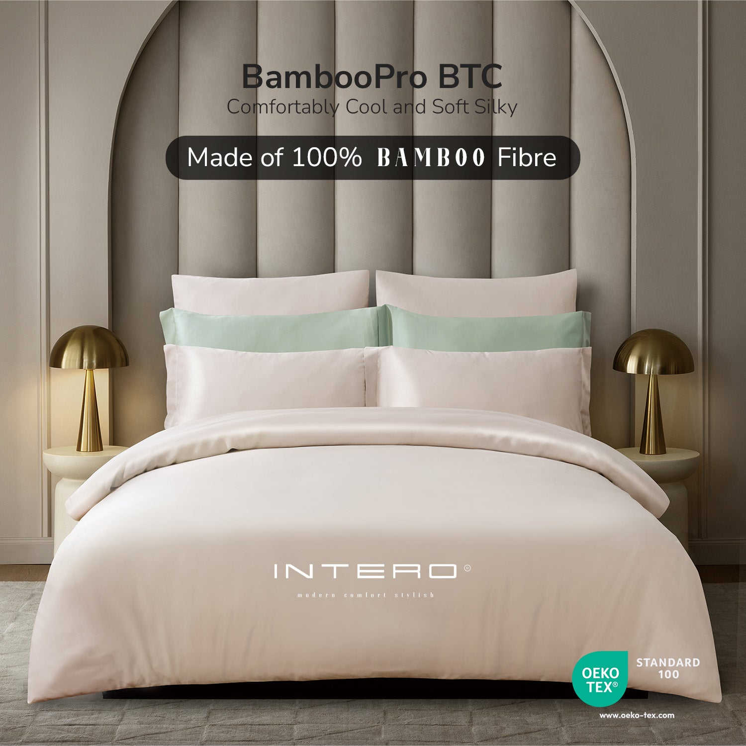 Intero I Grace I BambooPro I Beyond Thread Count Fitted Sheet | Bed Set - Lt Pink