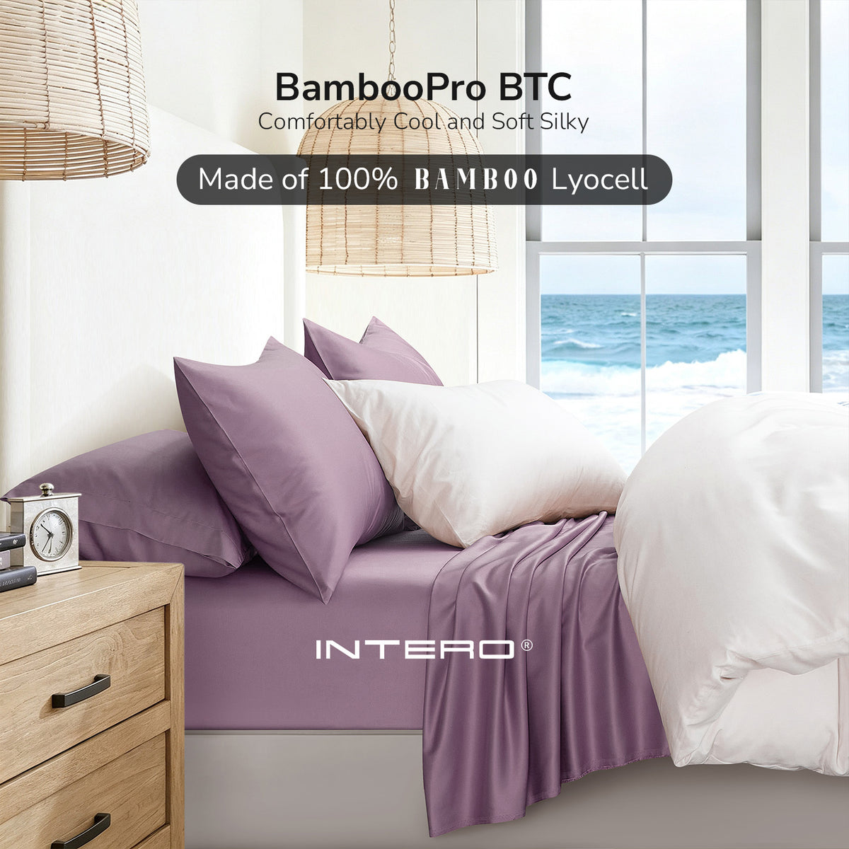 Intero BambooPro Beyond Thread Count Mono 2.0 Fitted Sheet Set - Lavender