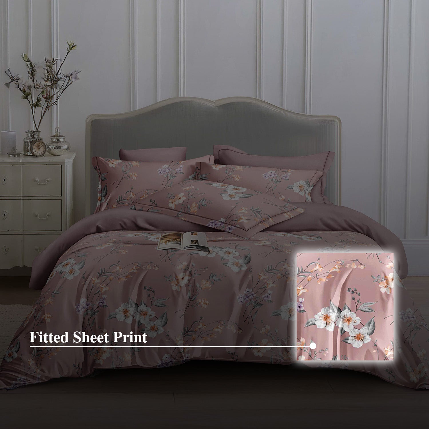 Hillcrest I 988TC ComfyLux I Printed Fitted Sheet Set - LuckyBloom