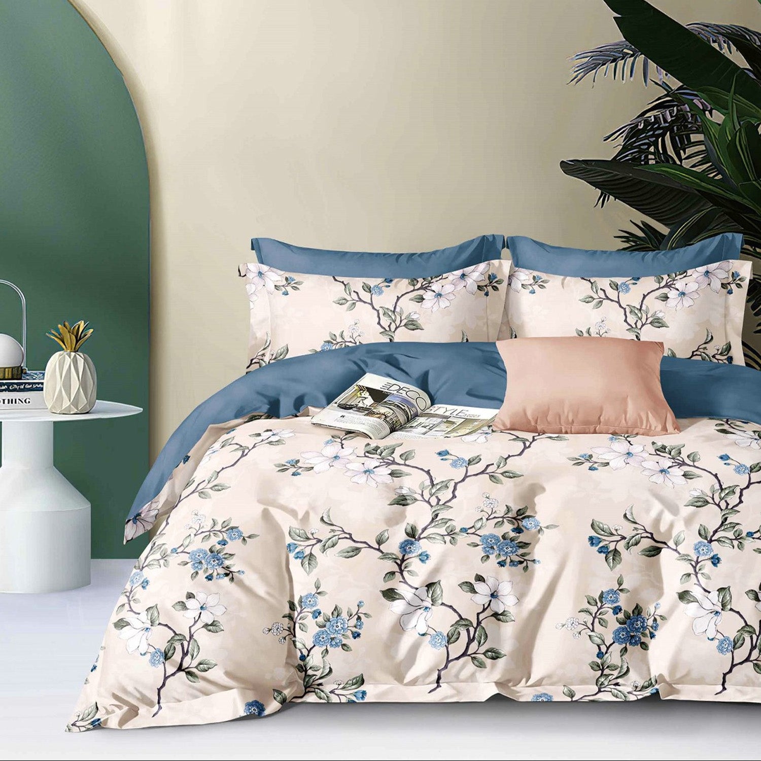 Hillcrest I 988TC ComfyLux I Printed Fitted Sheet Set - Magonolia