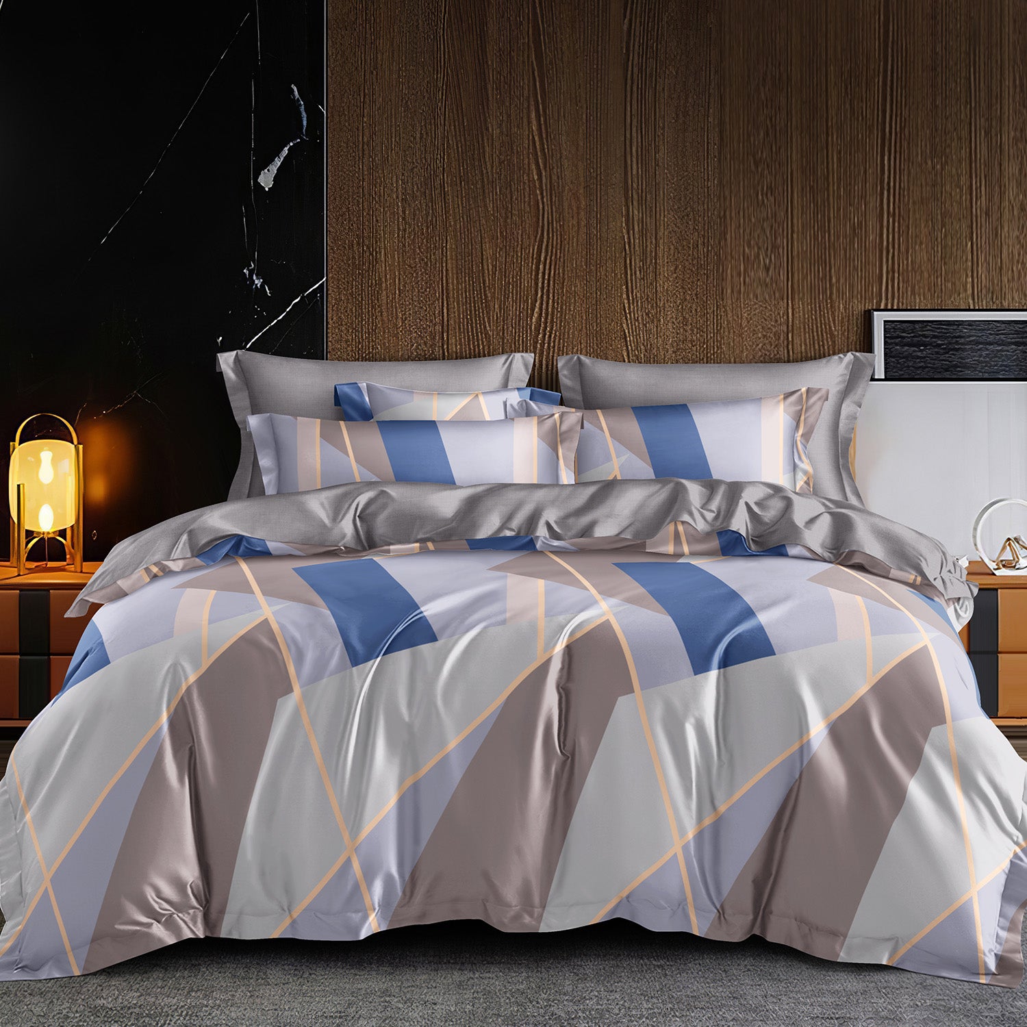 Hillcrest I 988TC ComfyLux I Printed Fitted Sheet Set - Mirage