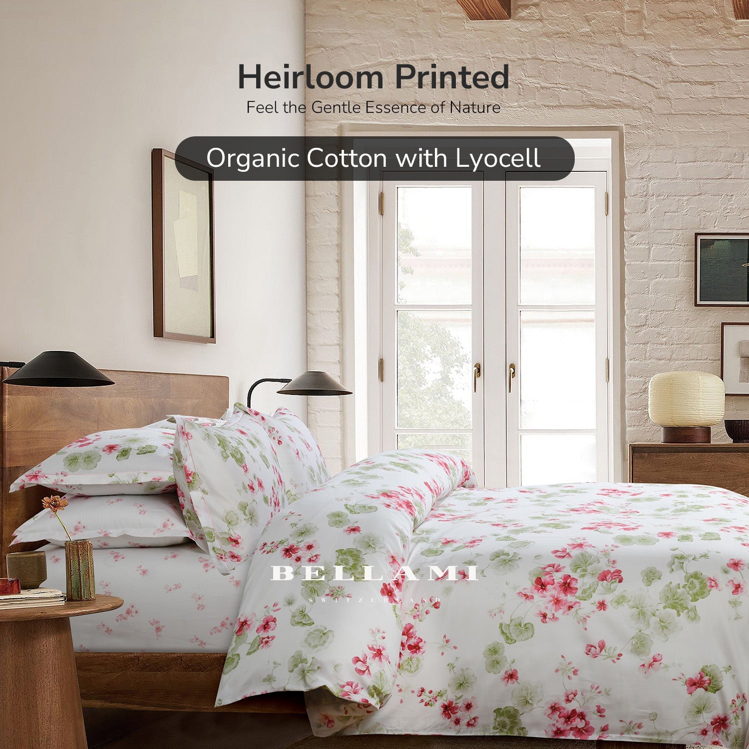 Bellami SG61 Heirloom Organic Cotton & Tencel Luxury Bedding Set with Free Lumbar Pillow(While Stock Last) - Nerie