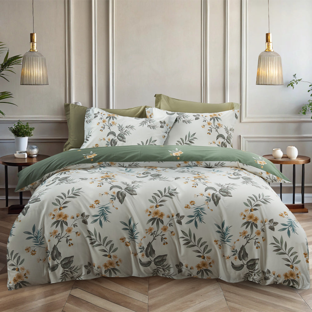 Marie Claire I Lumine 100% Combed Cotton I 1000TC I Fitted Sheet Set I Bed Set - Olive
