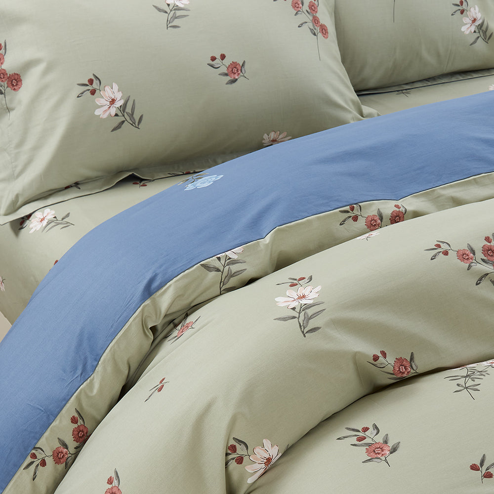 Marie Claire I Lumine 100% Combed Cotton I 1000TC I Fitted Sheet Set I Bed Set - Poppy