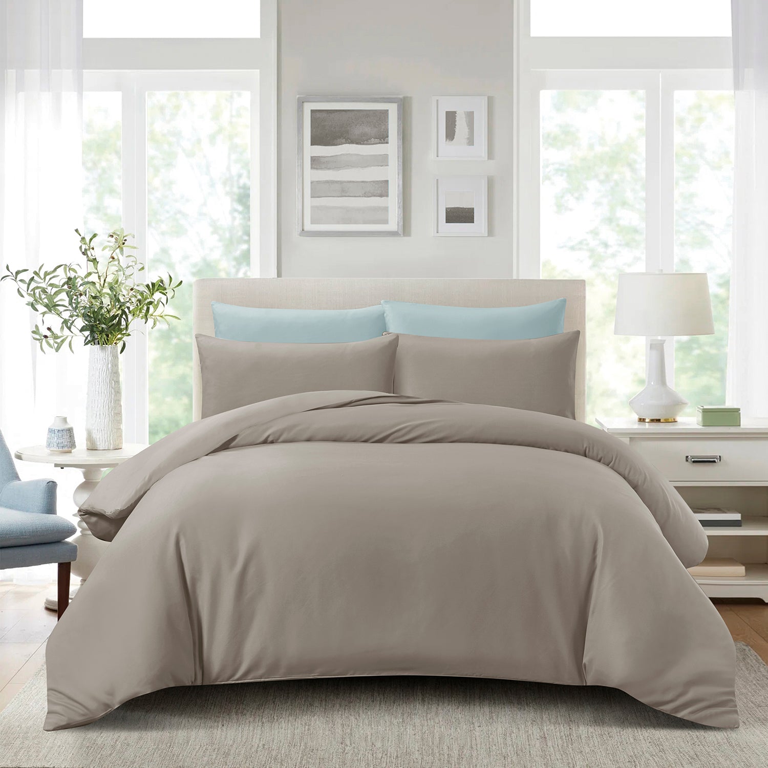 Hillcrest I ComfyLux Solid I 988TC I Fitted Sheet Set I Pillow Case I Bolster Case I No Quilt Cover - 6 Colours