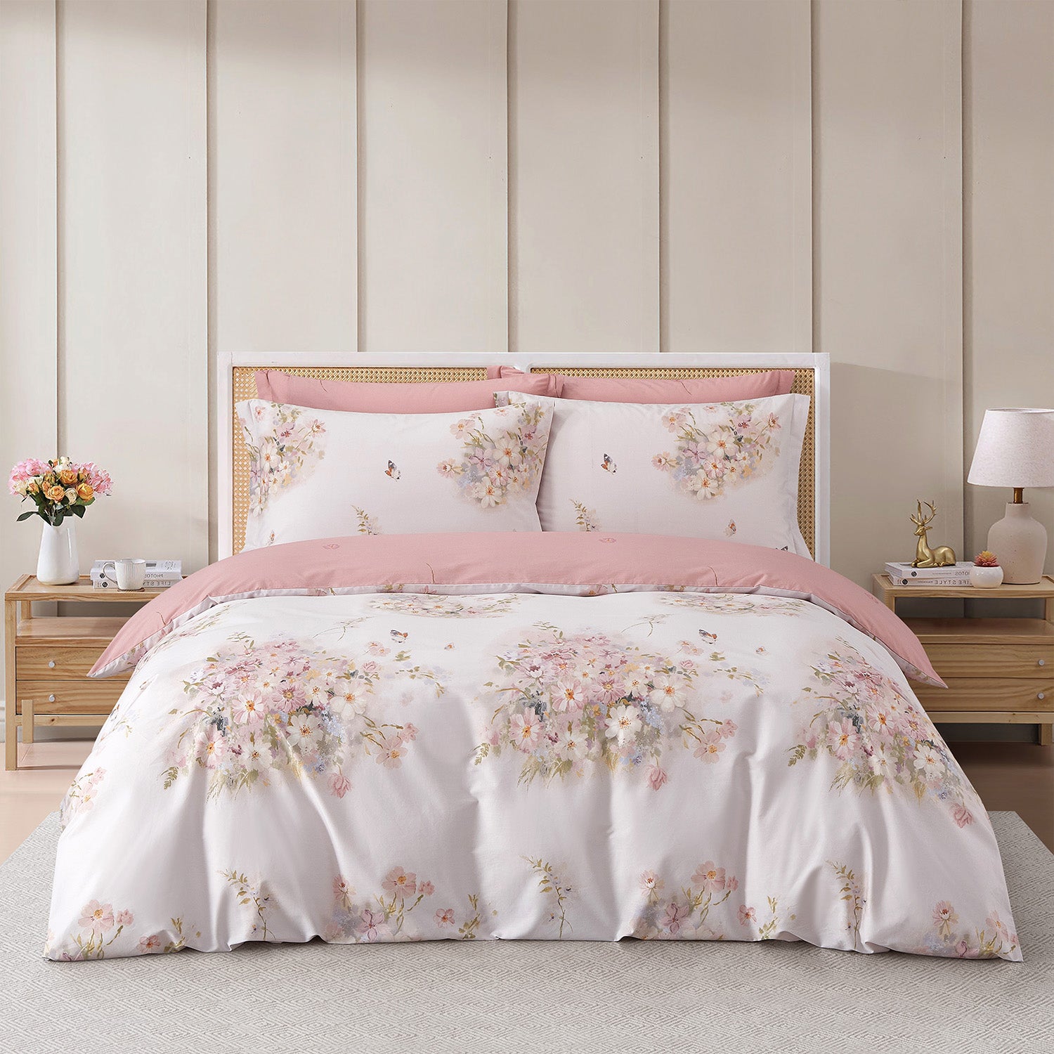 Maison De Claire 1000TC Combed Cotton Printed Bedding Collection I Petal Clusters