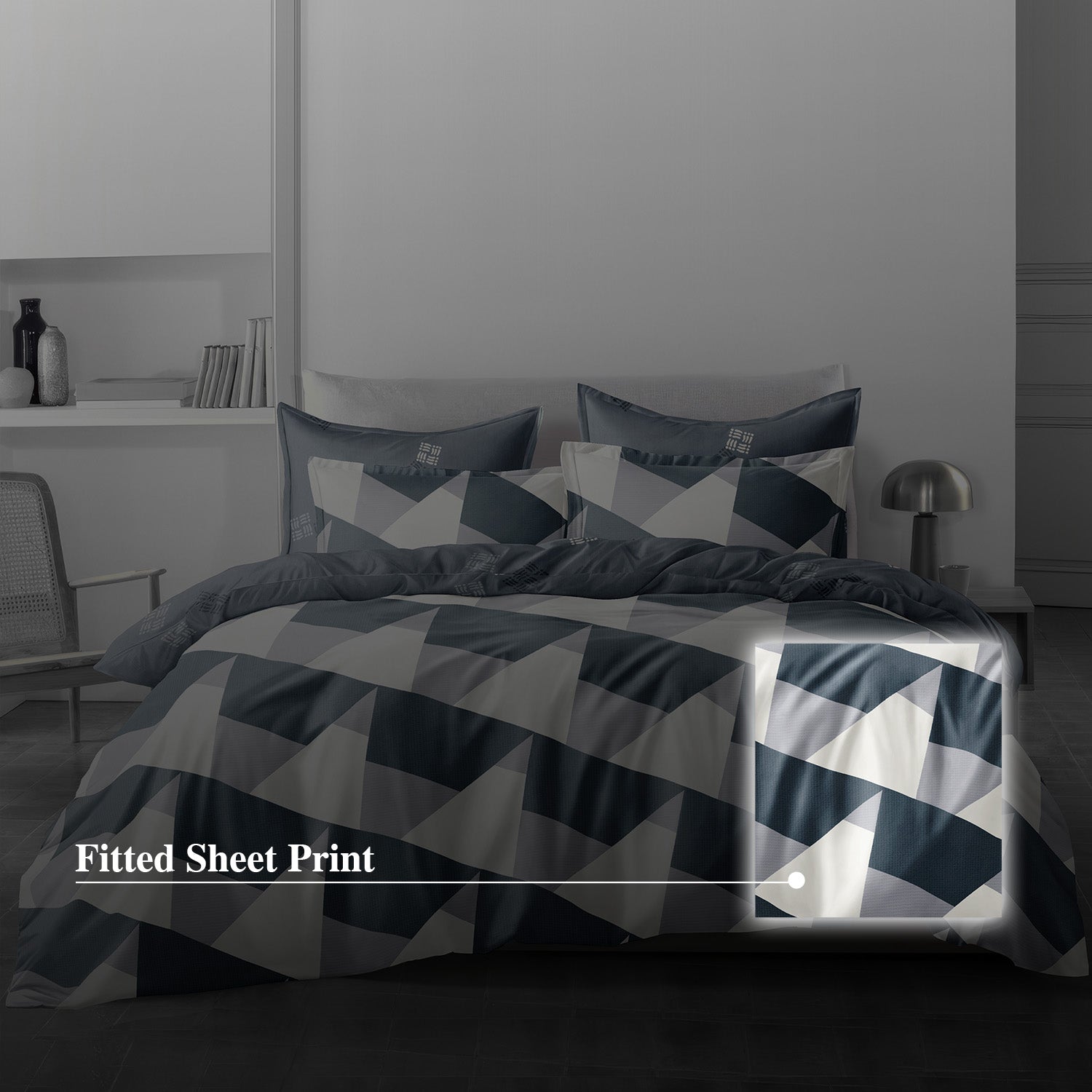 Hillcrest I 988TC ComfyLux I Printed Bedding Collection I Fitted Sheet Set I Summer Blanket - Prism