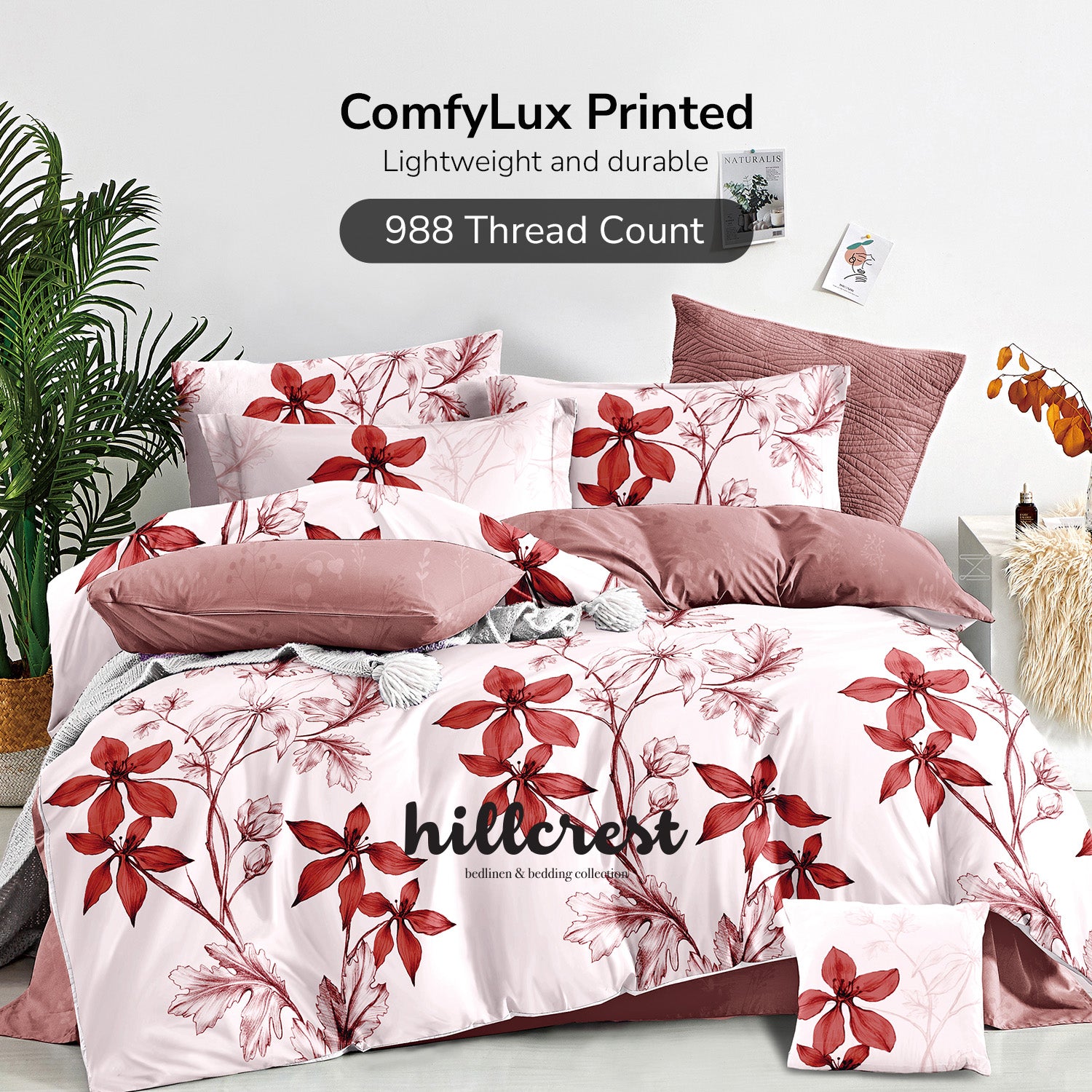 Hillcrest I 988TC ComfyLux I Printed Fitted Sheet Set - Romance