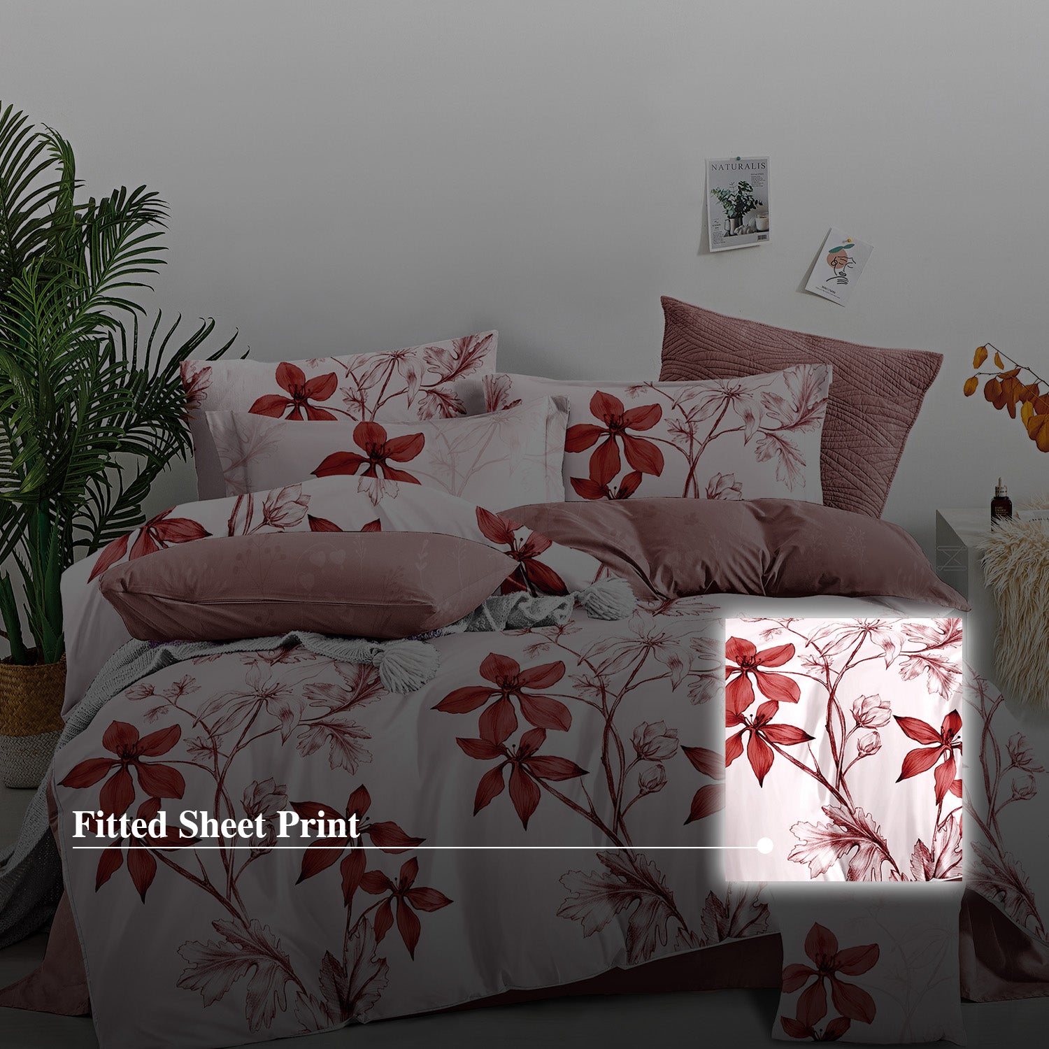 Hillcrest I 988TC ComfyLux I Printed Fitted Sheet Set - Romance