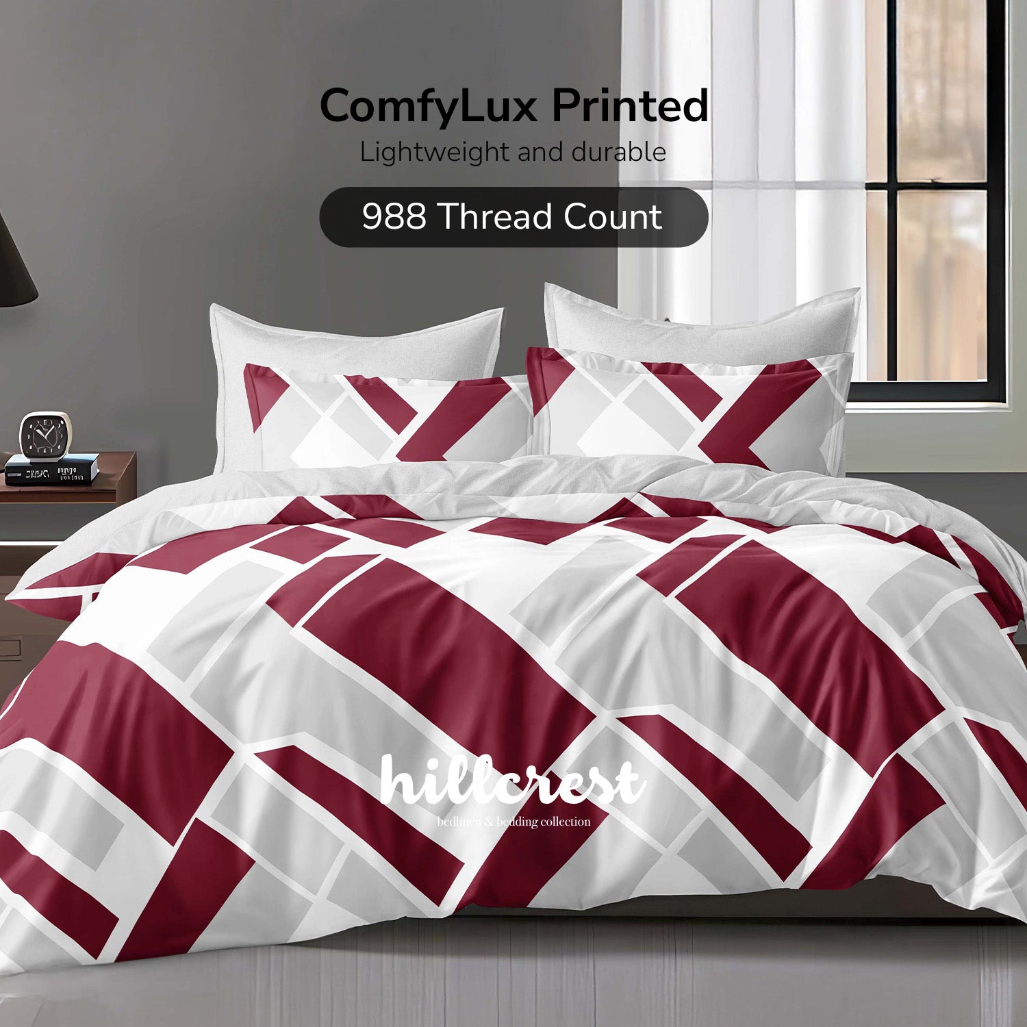 Hillcrest I 988TC ComfyLux I Printed Fitted Sheet Set - Slope
