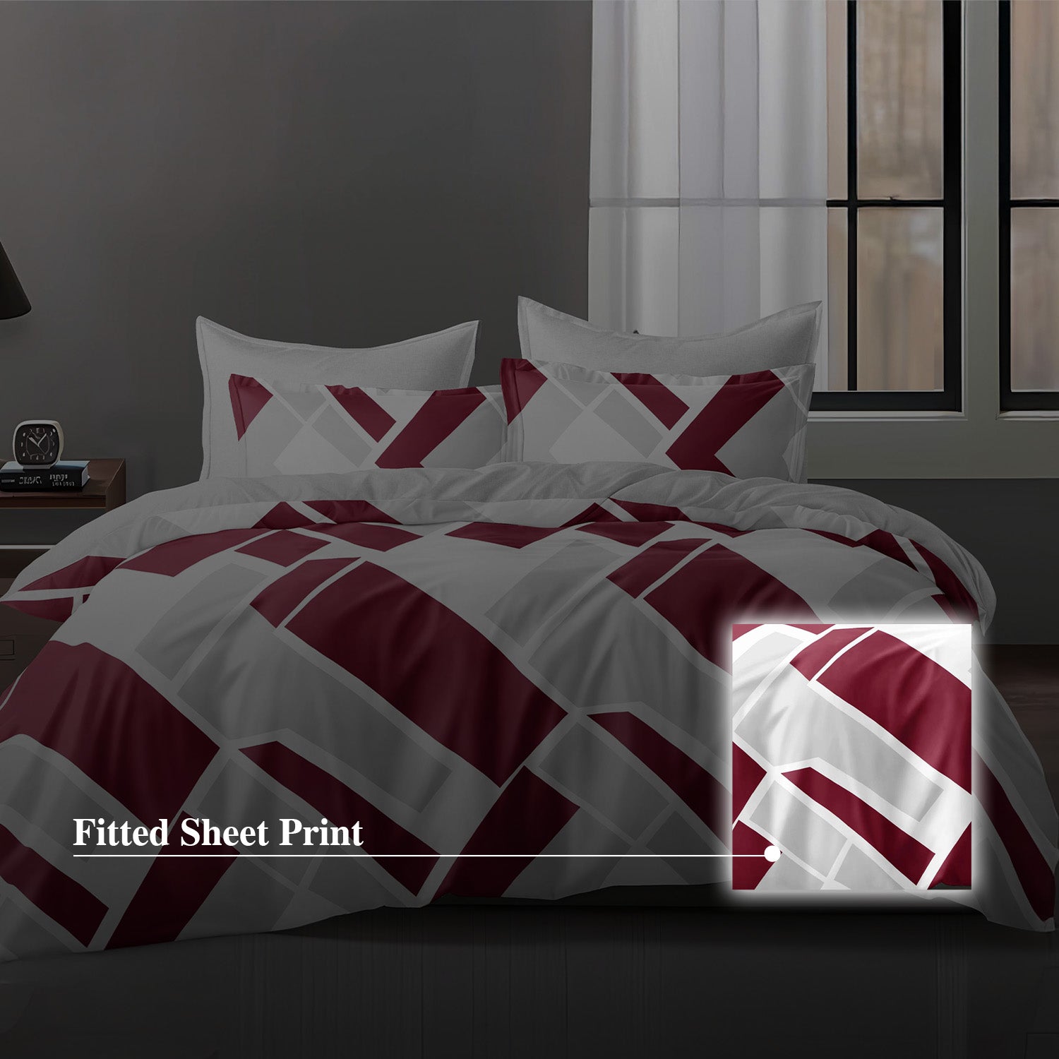 Hillcrest I 988TC ComfyLux I Printed Fitted Sheet Set - Slope