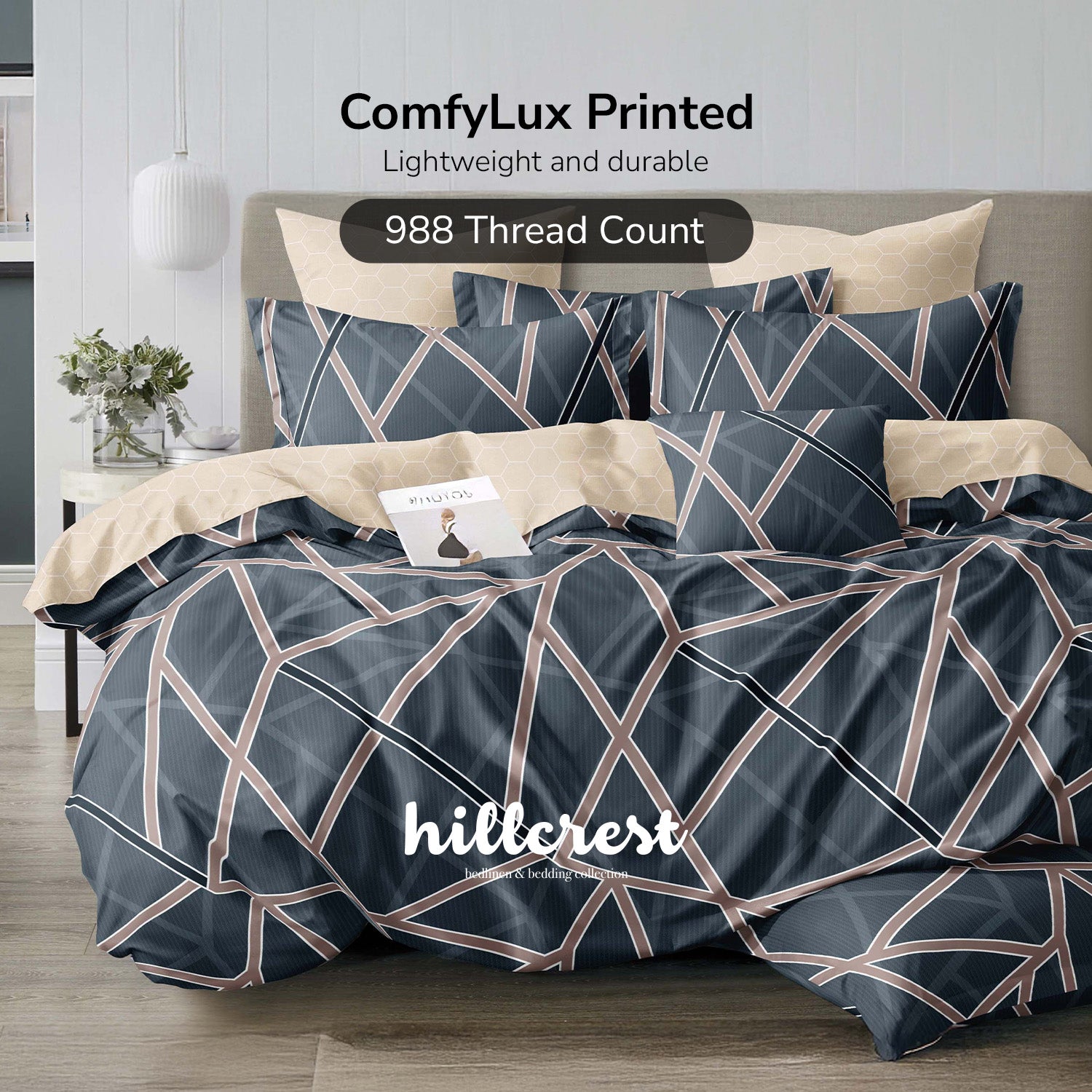 Hillcrest I 988TC ComfyLux I Printed Fitted Sheet Set - Slumber
