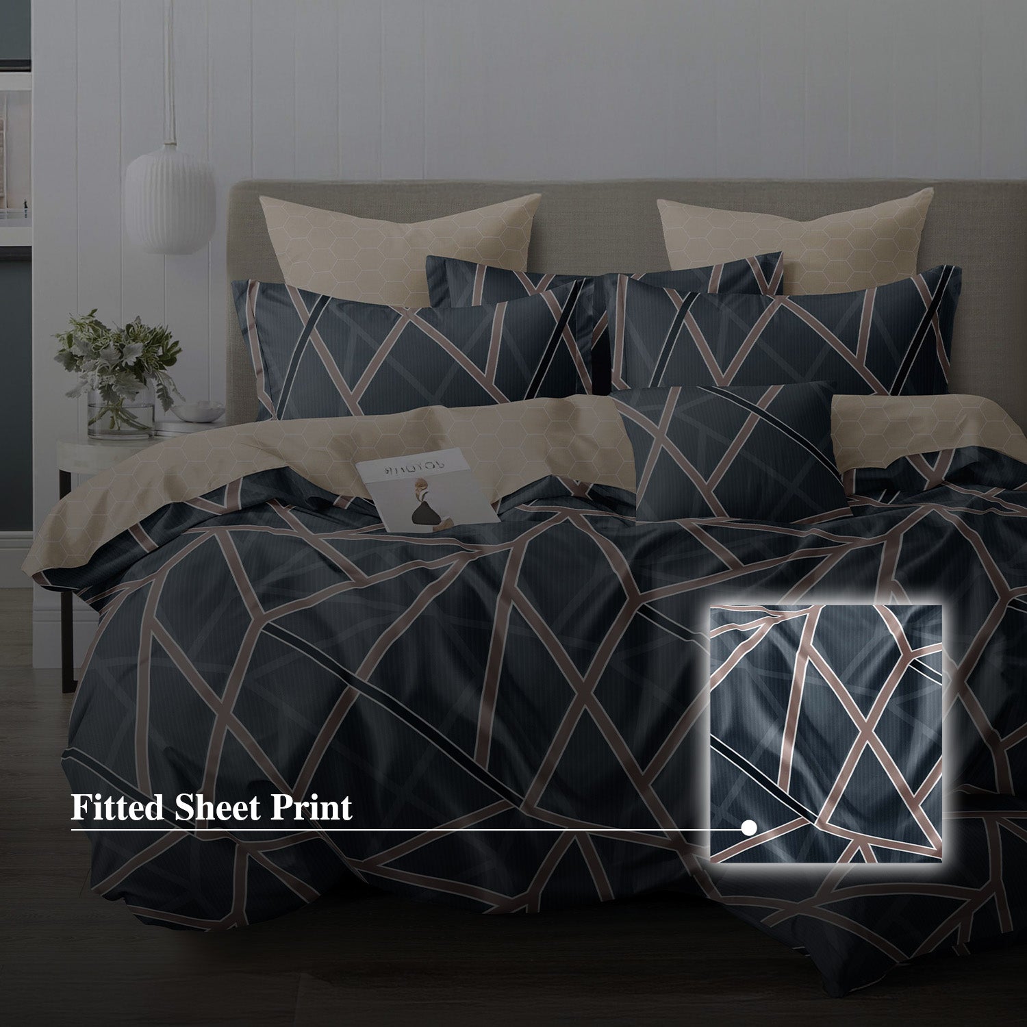 Hillcrest I 988TC ComfyLux I Printed Fitted Sheet Set - Slumber