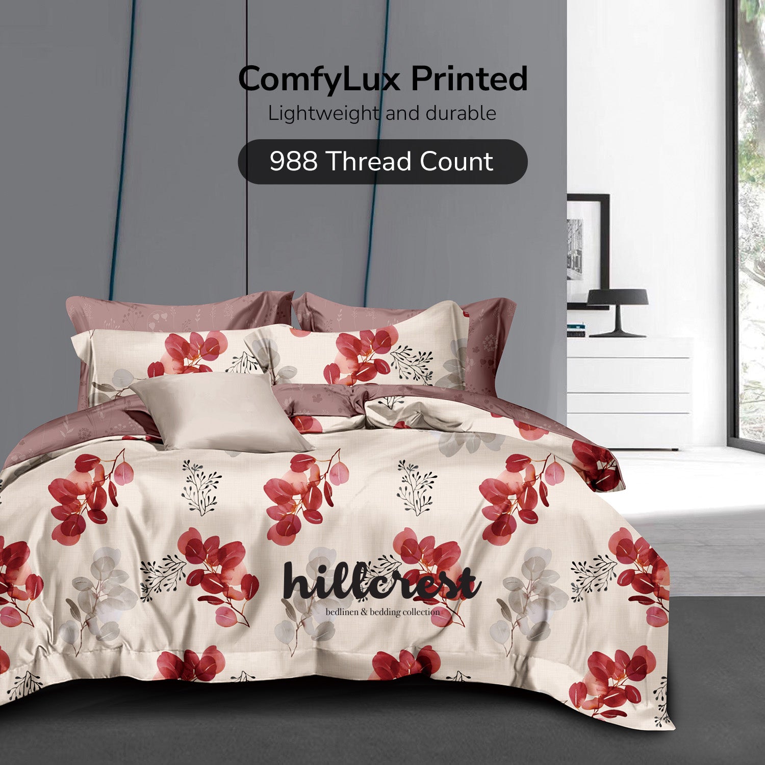 Hillcrest I 988TC ComfyLux I Printed Fitted Sheet Set - Splendor