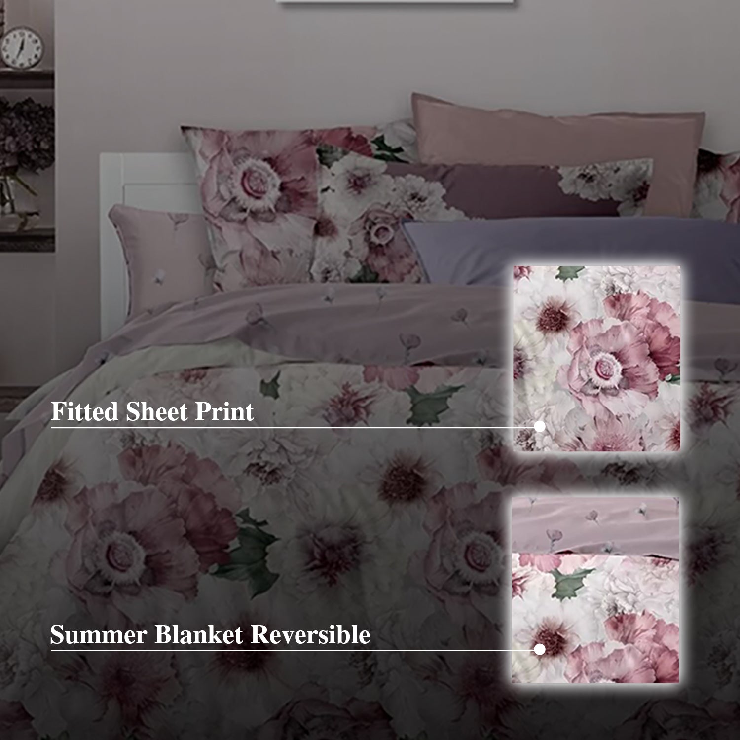 Hillcrest I Group A ComfyLux Printed Microfiber I 988TC I Fitted Sheet Set I Summer Blanket I No Quilt Cover - Spring