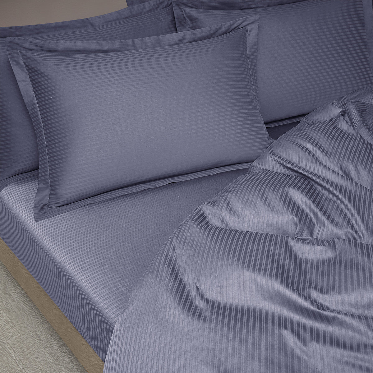 IE Maison Cotton Dobby 1100TC Fitted Sheet Set I Bed Set - Steel Blue