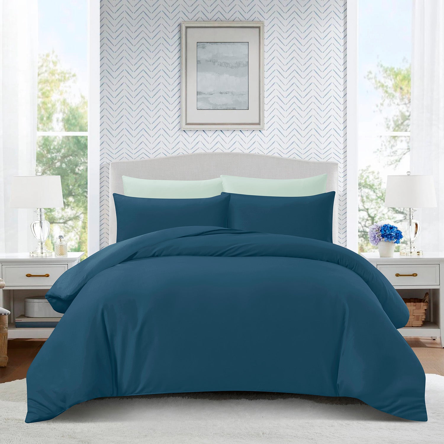 Hillcrest ComfyLux Solid 988TC | Fitted Sheet Set I No Quilt Cover - Teal