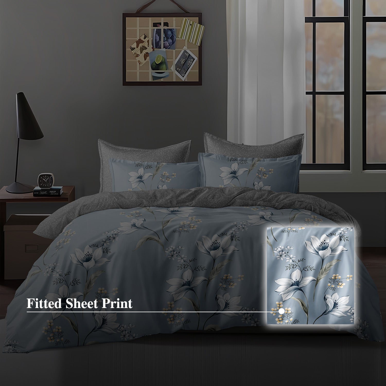 Hillcrest I 988TC ComfyLux I Printed Fitted Sheet Set - Tranquil