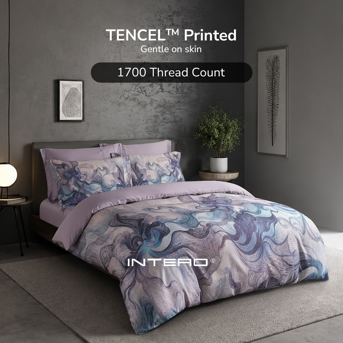IE Maison Lumos Tencel Printed 1700TC Luxury Bed Set
