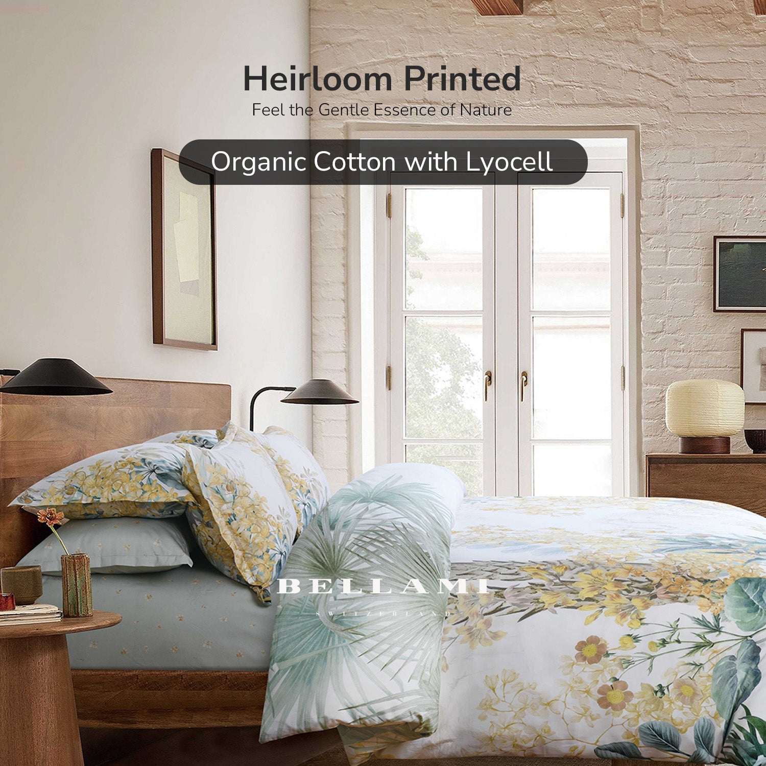 Bellami SG61 Heirloom Organic Cotton & Tencel Luxury Bedding Set with Free Lumbar Pillow(While Stock Last) - Vanda