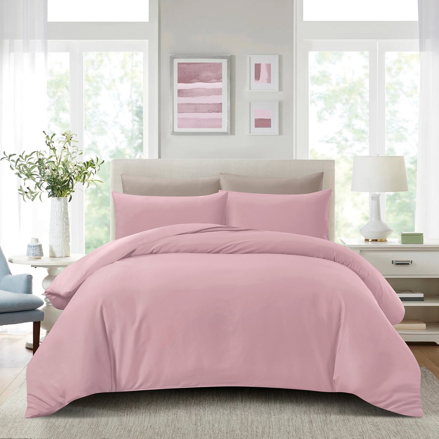 Hillcrest I ComfyLux Solid I 988TC I Fitted Sheet Set I Pillow Case I Bolster Case I No Quilt Cover - 6 Colours