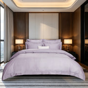 IE Maison I Hotel Suite I Premium Cotton I 1200TC Solid Bedding Set with Embroidery - Violet