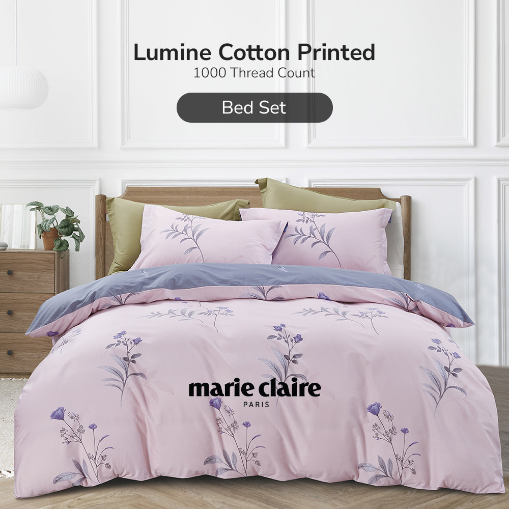Marie Claire I Lumine 100% Combed Cotton I 1000TC I Fitted Sheet Set I Bed Set - Violet