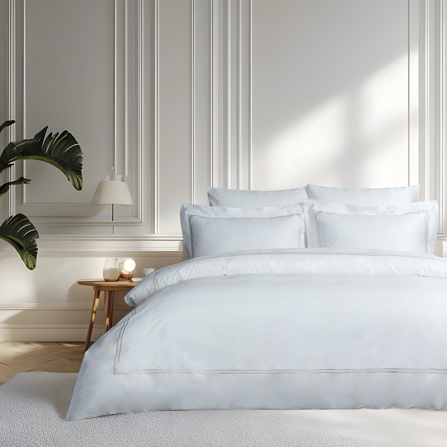 Bellami Monti 100% Egyptian Cotton 1500 Thread Count Fitted Sheet Set | Duvet Cover Set I Pillow Bolster Case