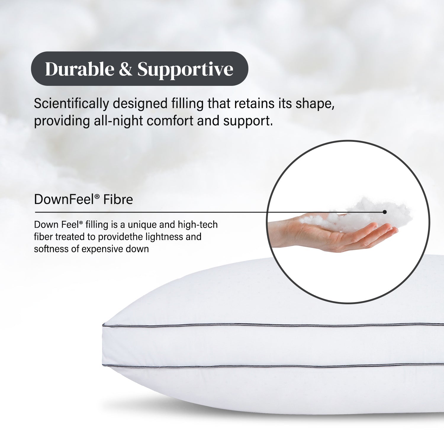 Bellami I ZZEN 100% TENCEL‚Ñ¢ Cover DownFeel¬Æ I Loft Pillow ‚Äì 1600g