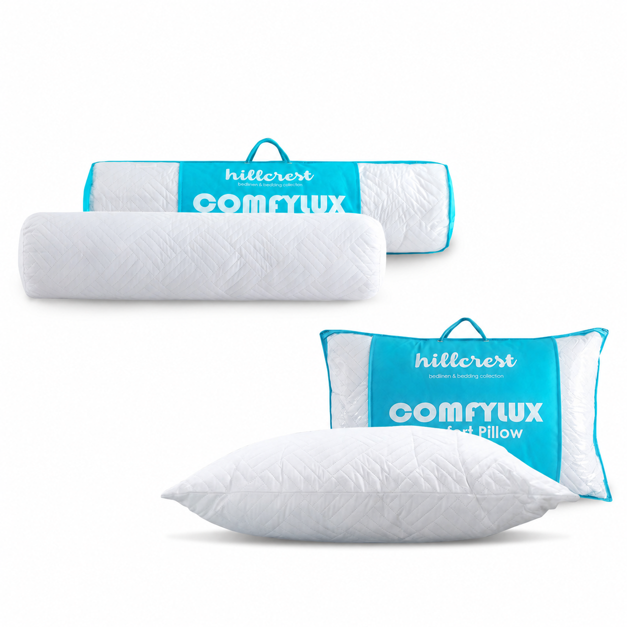 Hillcrest ComfyLux Fiber Pillow & Bolster Set - Soft Support