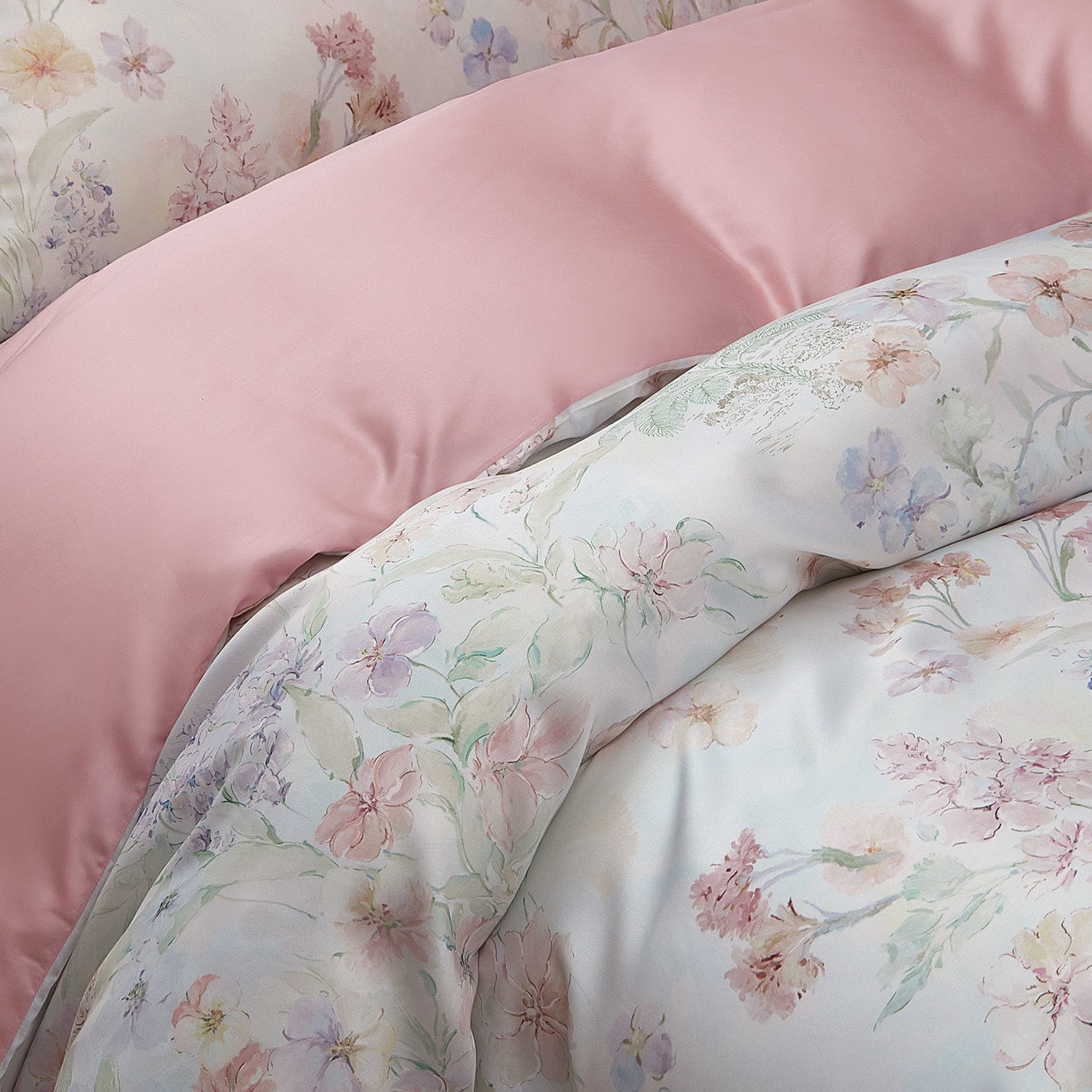 Intero MCD Lyocell Printed 1500TC Cooling Soft Luxury Bedding Fitted Sheet Set Gentle on Skin 1500 Thread Count - Pastel Revrie