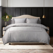 Bellami Hotel De Luxe Speedy Egyptian Cotton Bedding Set with Triple Embroidery Stitch - Grey