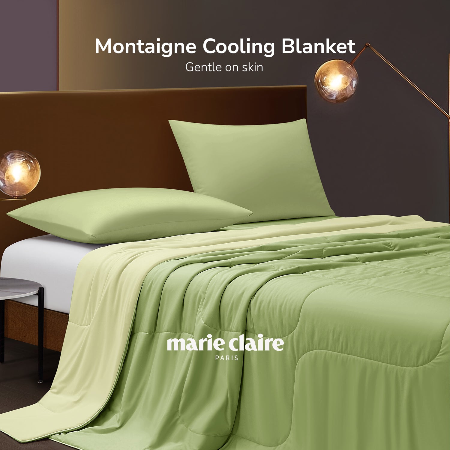 Marie Claire I Montaigne Cooling Blanket I Solid Reversible I Silky Soft Comfort I Performance Knit