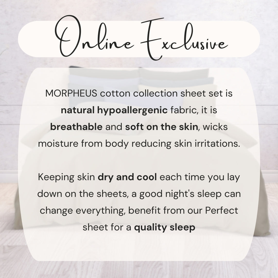 Marie Claire I Morpheus Solid I 100% Cotton I 950TC I Fitted Sheet Set I Pillow Bolster Case