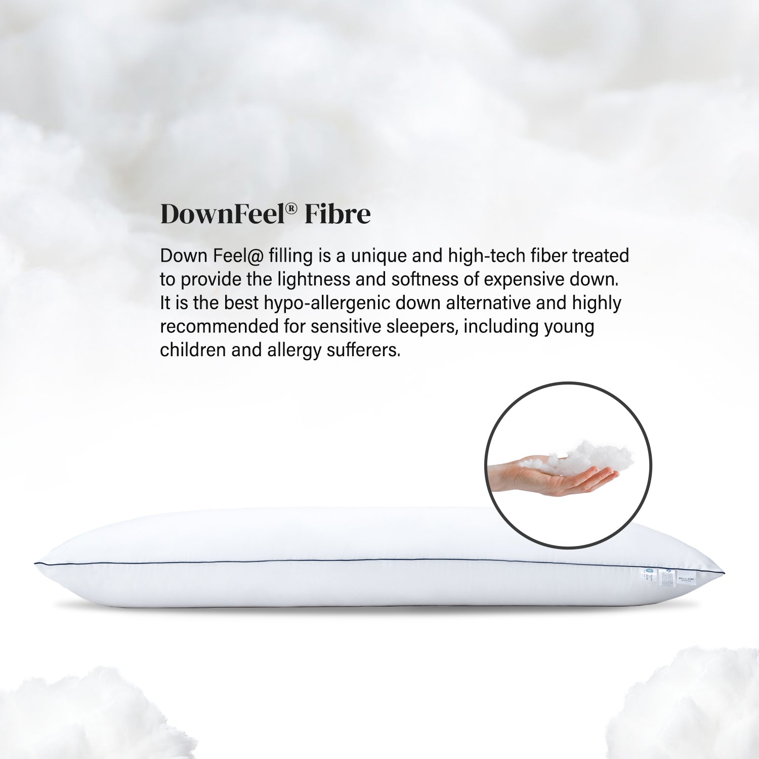 Bellami Downfeel Luxury Hugging Pillow Egyptian Cotton Soft Body Pillow