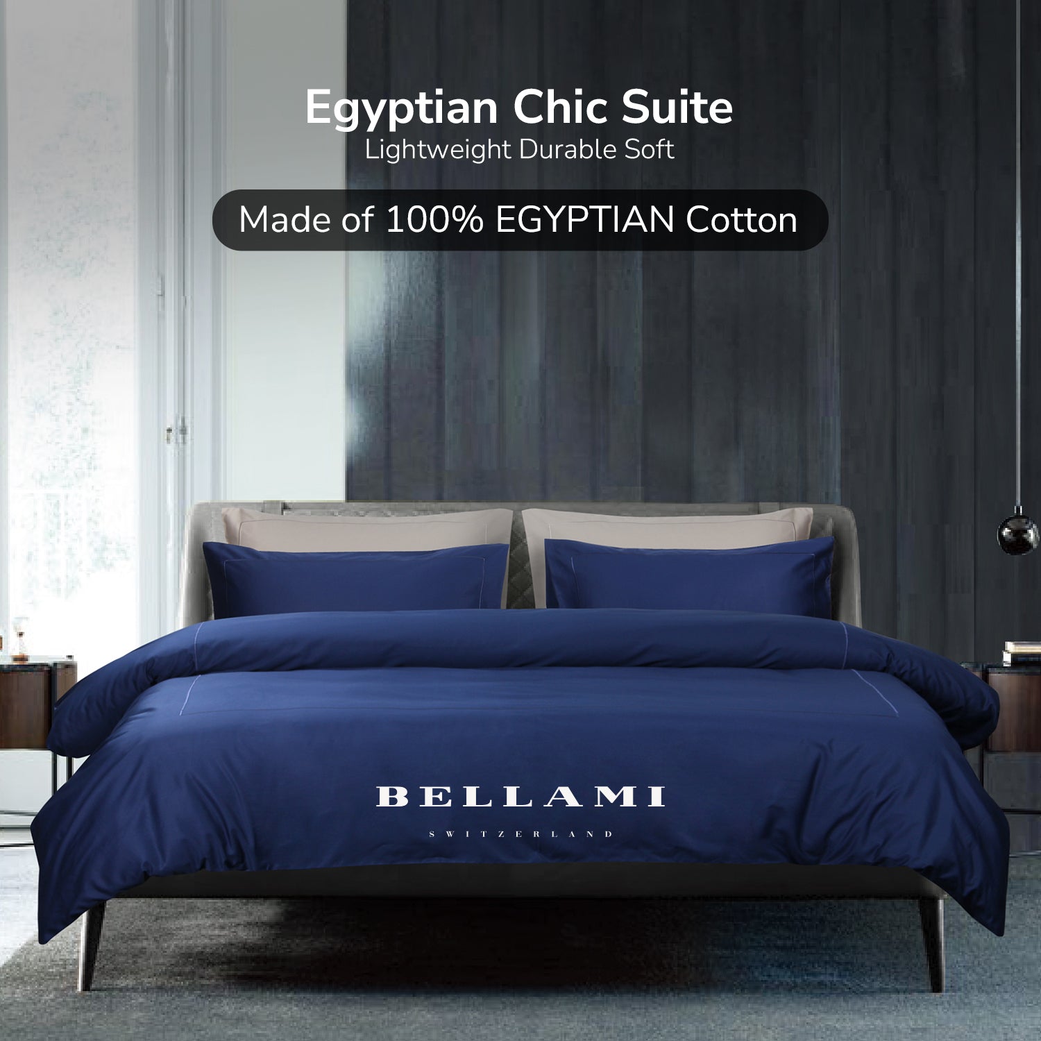 Bellami I HTC Chic Suite I 100% Egyptian Cotton I 1000TC I Bed Set I Pillow Case I Bolster Case - 5 Colours