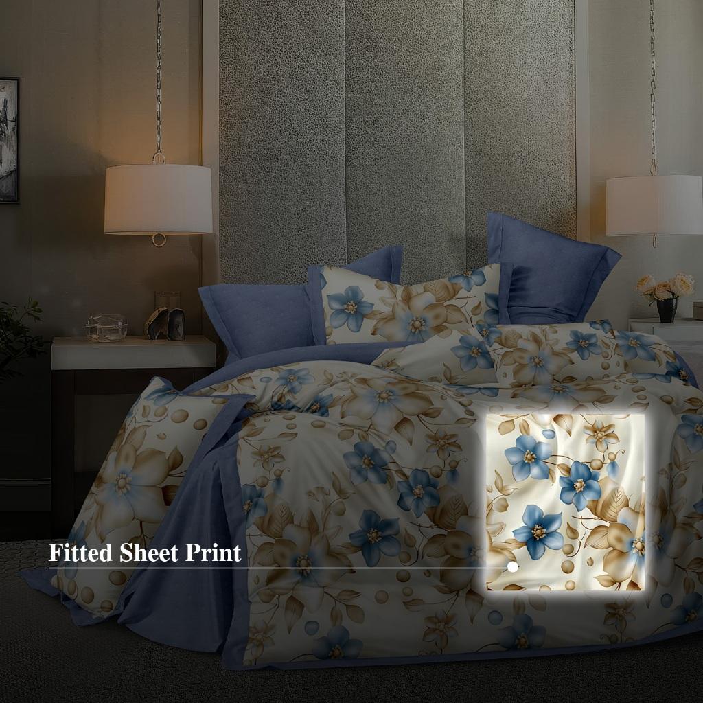 Hillcrest I 988TC ComfyLux I Printed Bedding Collection I Fitted Sheet Set - Aurevia