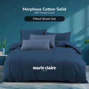 Marie Claire I MORPHEUS I Solid 100% Cotton I 950TC I Fitted Sheet Set I Pillow Case I Bolster Case - 6 Colour