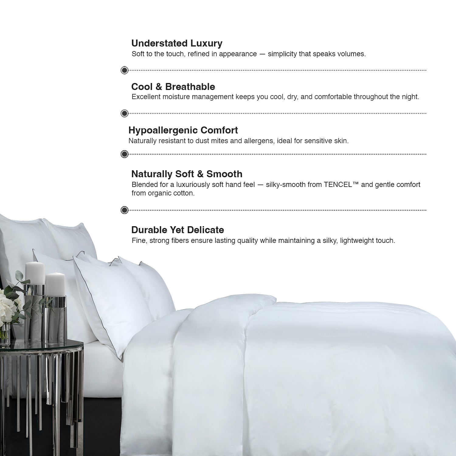 Bellami | Heirloom Classic Claiver Piping Contrast I TENCEL™ Lyocell I Fitted Sheet Set I Bed Set