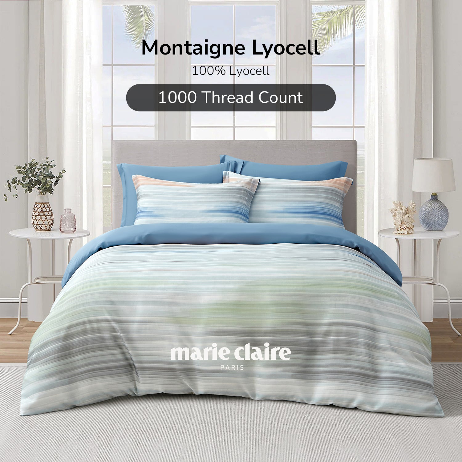 Marie Claire I MONTAIGNE I Lyocell Printed I 1000TC I Fitted Sheet I Bed Set - MC0425LY-04