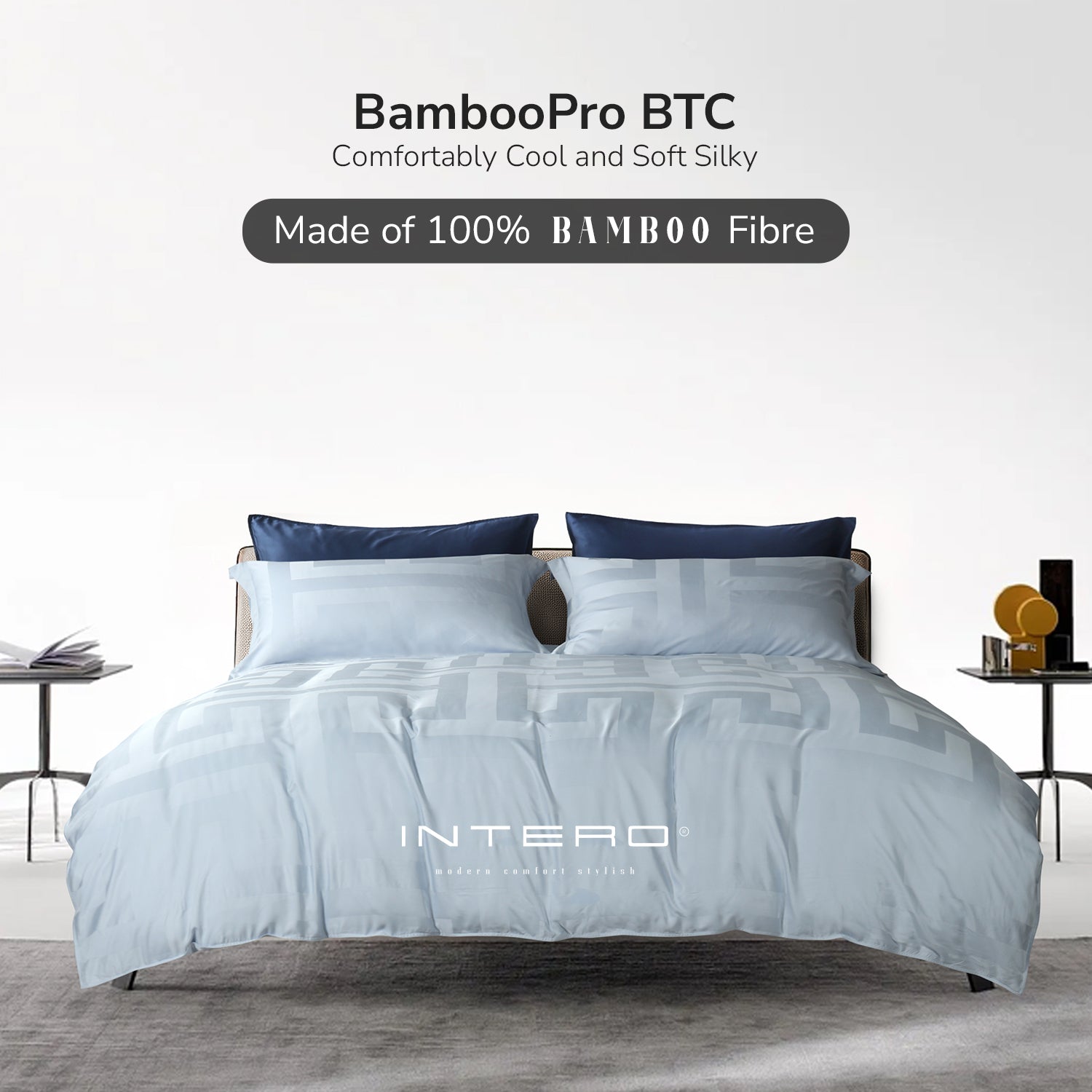 Intero | BambooPro Jac Beyond Thread Count | Toni Collection | Bed Set | Fitted Sheet | With Quilt Cover Set *FREE 1 Bellami Shield Guard Mattress Protector*